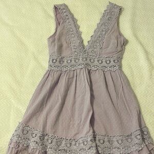 Purple lace mini dress